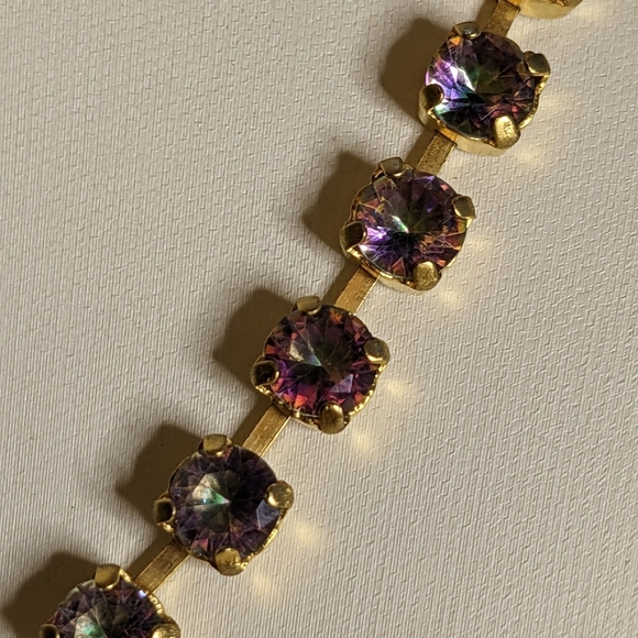 Genuine Mystic Topaz 1 Carat in 14K Gold Plated Necklace - Picture 3 of 8